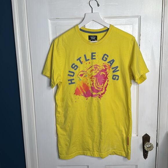 Hustle Gang Men’s Short-Sleeve Appliqué Tee T-shirt M-168 Sz M - Picture 2 of 11